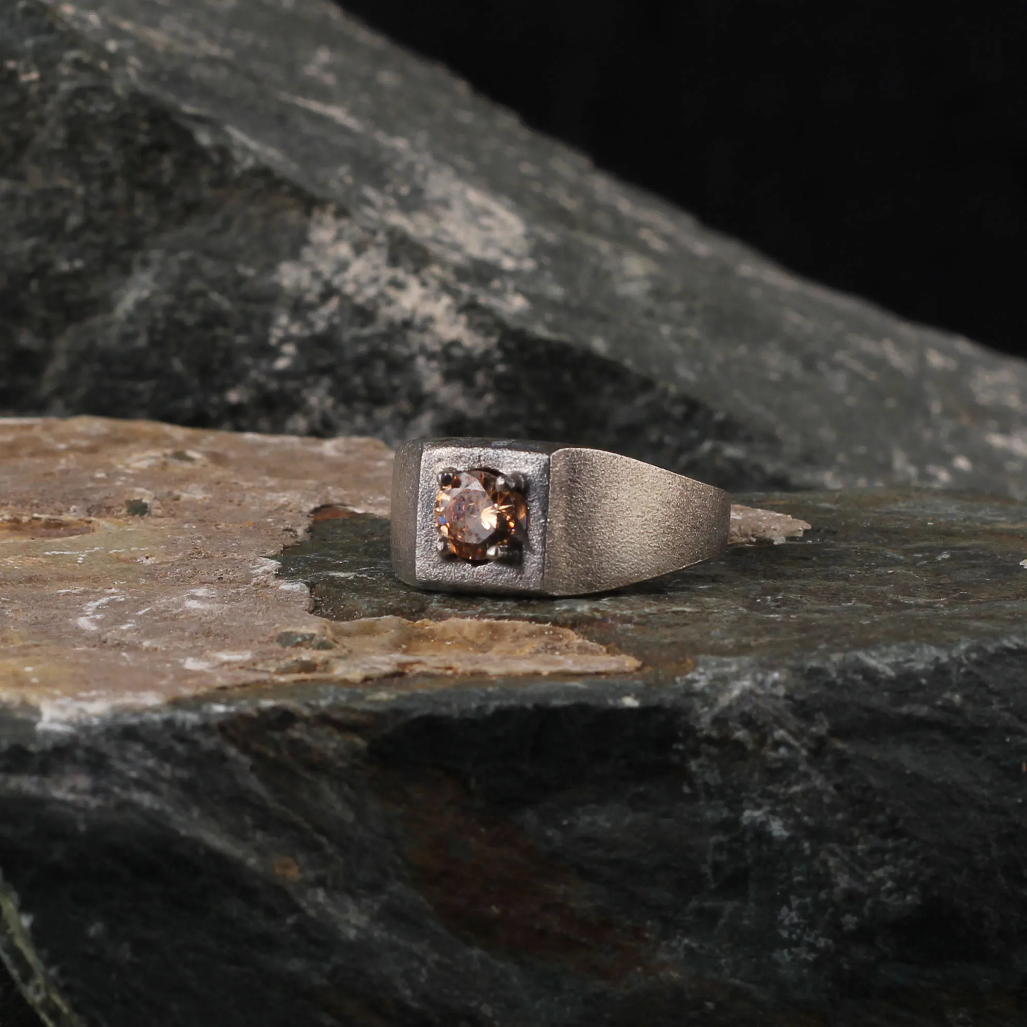 

Zircon bronze-plated handmade 925 sterling silver ring traditional handicraft modern design gift ring jewelry madein turkey