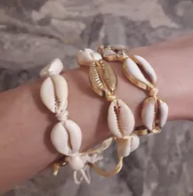 IPARAM-Pulsera de cuerda con conchas para mujer, brazalete de hilo, tobillera, estilo bohemio, vintage, playa, fiesta