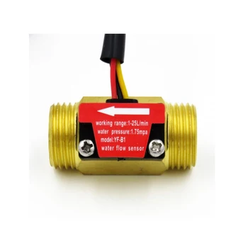 

ShenZhenMaker Full Copper Water Flow Sensor 1.75Mpa G1/2 Pulse Hall Flow Meter Switch 1-25L/Min