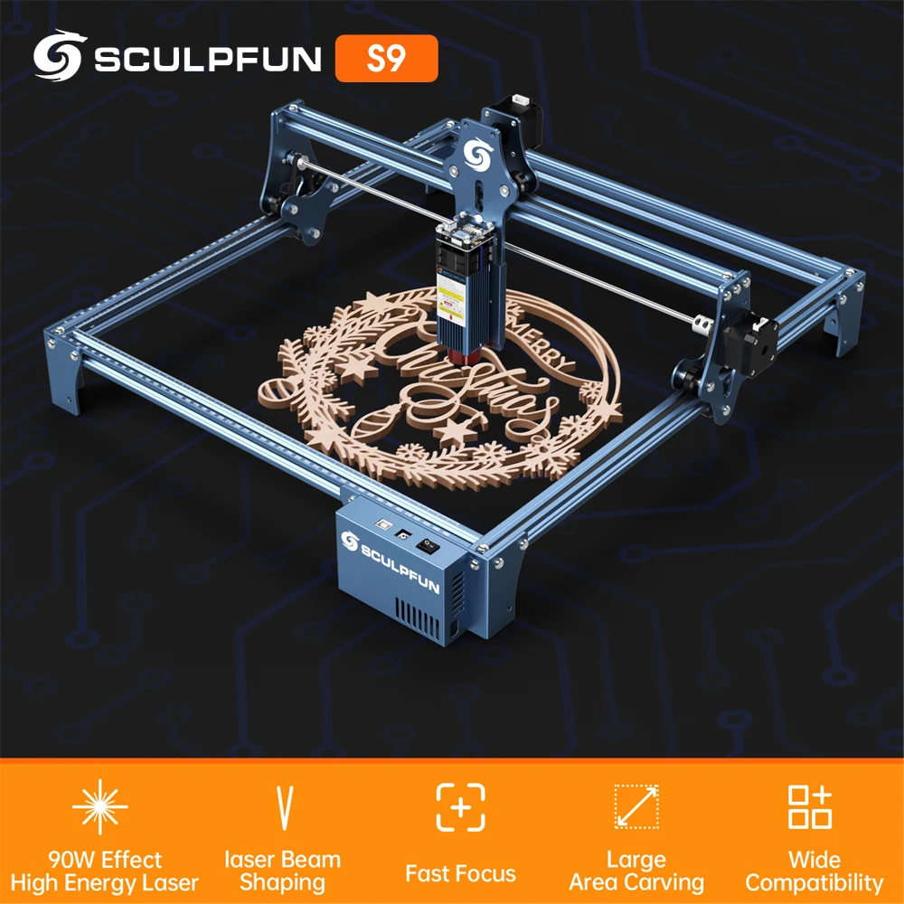 SCULPFUN S9 Laser Engraving Machine Ultra-thin Beam Shaping Technology Wood Acrylic Engraver 410x420mm Full Metal | Компьютеры и офис