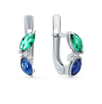 

Silver earrings with quartz and cubic zirconia sunlight sample 925