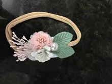 Flower Baby Headbands Elastic Toddler Girls Handmade Nylon Newborn Pearl for 