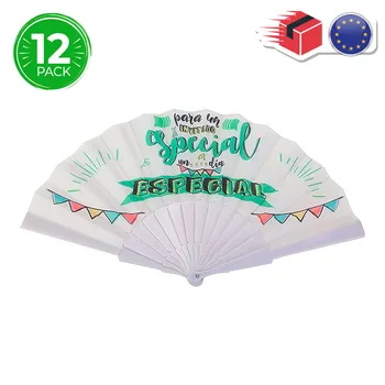 

Your & I, Set 12 fans, pvc, white color, fan weddings order, weddings gift, gift so events