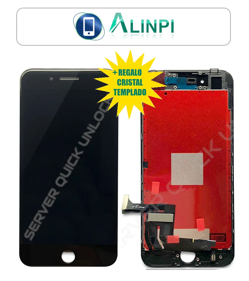 Full screen for iPhone 8 Black touch digitizer + LCD + black frame + tempered glass AAA quality + shipping 24h