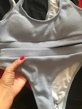 Bikini acanalado de cintura alta para mujer, bañador Sexy en 5 colores, conjunto de Bikini de dos piezas, traje de baño, ropa de baño V1946G 2021