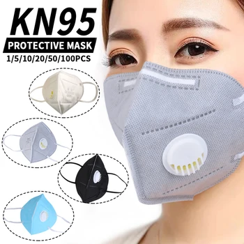 

5/10/20pcs KN95 Valve Mask Face Mouth Mask