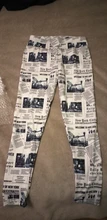 Leggings de entrenamiento blanco y negro para mujer, ropa informal con impresión de carta periódico con impresión, pantalones informales sexys de Fitness para verano, 2019