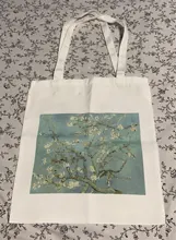 Van Gogh bolsa de compras pintura al óleo gráfico bolso de lona femenino lindo Harajuku Ulzzang Grunge Tote bolsa