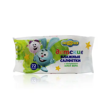 

Baby wet wipes bambolina Smeshariki with aloe vera extract 72 PCs