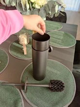 Toilet-Brush-Holder-Set Wall-Mounted Cleaning-Storage Bathroom Black 304-Stainless-Steel