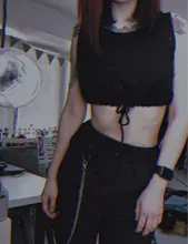 Pantalones Cargo informales para mujer, pantalón holgado de cintura alta, color negro, estilo coreano, con cinta, envío directo