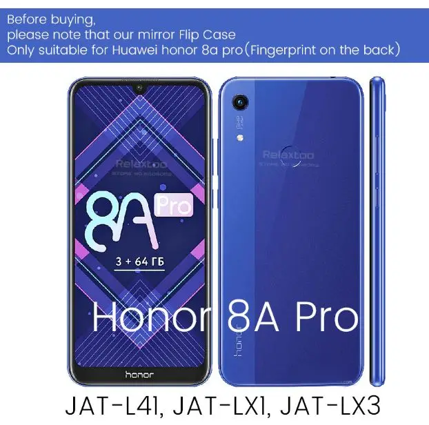 Умный зеркальный флип чехол для телефона huawei honor 8a 8x 8c 8 s 20 pro 10 lite light 20i 10i защитный
