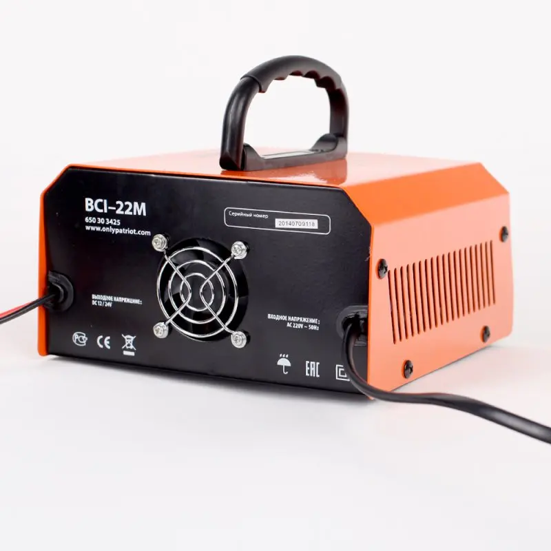 Устройство зарядное PATRIOT BCI-22M (ток зарядки 20/15А, напряжение зарядки 12/24 В, Емкость батарей 10-400/10-270 А/ч, Режим сохранения заряда)