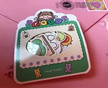 Yoofun-pegatinas adhesivas de dibujos animados para decoración de diarios, 100 Uds.