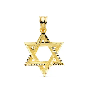 

18k gold pendant Star of Davld 23mm. Carved edging [AC1014]