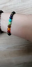 1 PC 7 Chakra pulsera de piedras de cristal de cuentas sanadoras equilibrio Reiki Buddha Mala ansiedad pulsera de curación de las mujeres de los hombres de regalo de la joyería