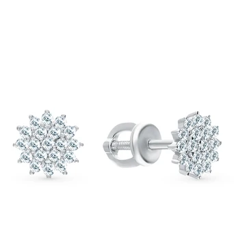 

Silver earrings with cubic zirconia sunlight sample 925