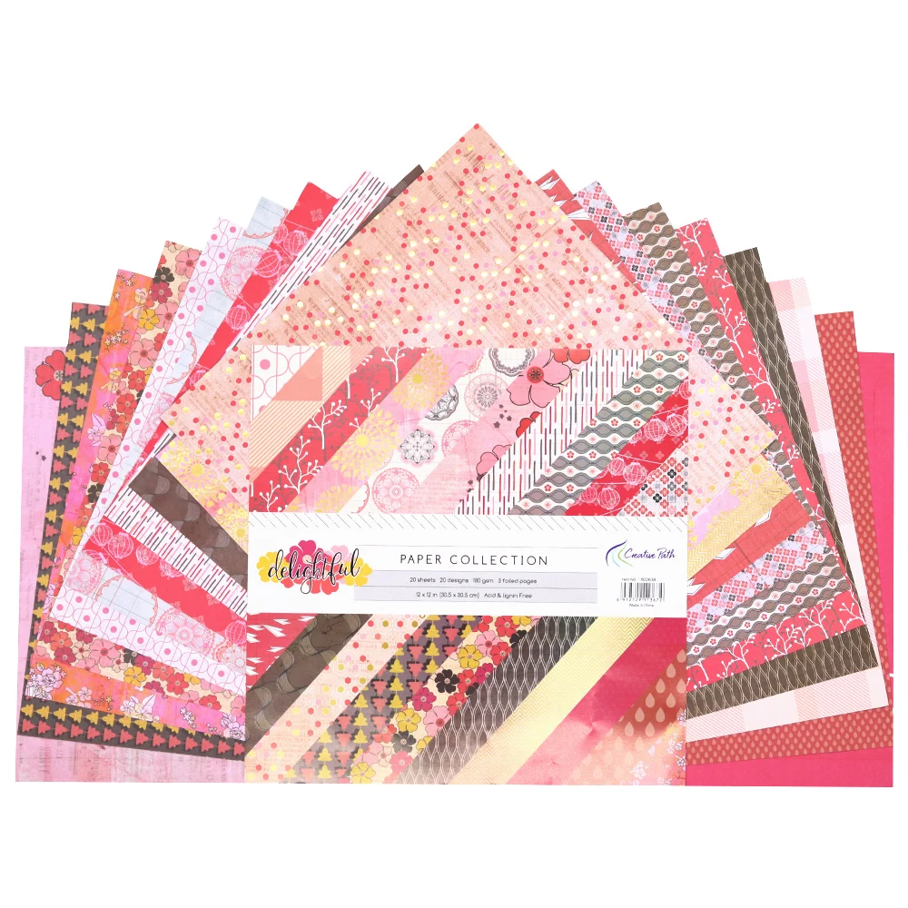 The Creative Path 12 Inch Scrapbooking Paper 20 Sheets Craft Background Decorative Pattern Designer Pack DIY 305x305mm Acid Free scrapbook paper scrapbooking material scrapbook materials scrapbooking paper