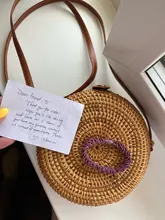 Gusure-Bolso de mimbre tejido para mujer, bandoleras cruzadas hechas a mano de verano para la playa, pequeñas, de hombro redondo de paja