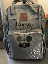 Bolsa de pañales con USB de Disney, mochila momia de maternidad/bolsa de pañales para bebé, bolso de viaje de Mickey Mouse, bolsa para cuidado del bebé, bolsa húmeda