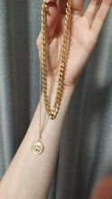 17KM-gargantilla Vintage multicapa con forma de moneda para mujer, collar, cadena gruesa, Color dorado y plateado, retrato de moda, joyería