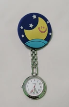 Reloj con dibujos animados en 3D, sonrisa, girasoles, corazón, Luna, bebé, cielo de estrellas, patrón de aleación, enfermera, vestido de Doctor, cuarzo, clip de bolsillo