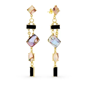 

Silver earrings with alpanite sunlight sample 925