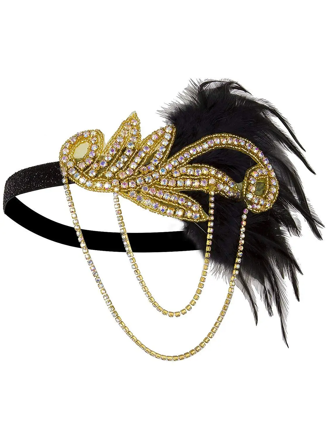 1920s обруч с завязкой Roaring 20s аксессуары Great Gatsby вечерние свадебные аксессуары для головных уборов - Цвет: H