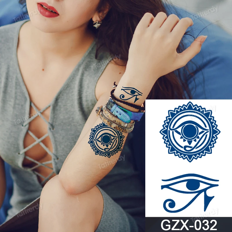 Juice Tatoo Sexy Waterproof Temporary Tattoo Wing Totem on Hand Arm Breast Waist Blue Tattoo Sticker for Men Women