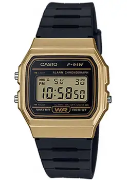 Casio collection-F-91WM-9AEF deportivo Para Hombre, Reloj Digital de Oro Resistente Al Agua