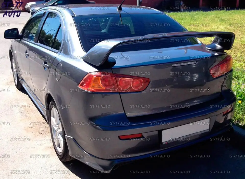 Спойлер на крышку багажника для Mitsubishi Lancer X 2007- высокий, внешний материал ABS пластик Стайлинг тюнинговая накладка