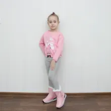 Ankle-Boots Plush Girls Boys Winter Flat Zipper ISSIENA Down with PU Snow Snow