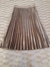 Falda plisada de terciopelo para mujer falda larga clásico informal de cintura alta color gris y coreano para fiesta y escuela 2020