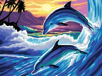 

Painting by Numbers ex 5659 dolphins at sunset 30*40