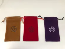 Bolsa de almacenamiento de Tarot, pentagrama de terciopelo, juego de mesa, bordado de tarjetas, bolsa con cordones, suministros de brujería para caja de Tarot, 1 Uds.