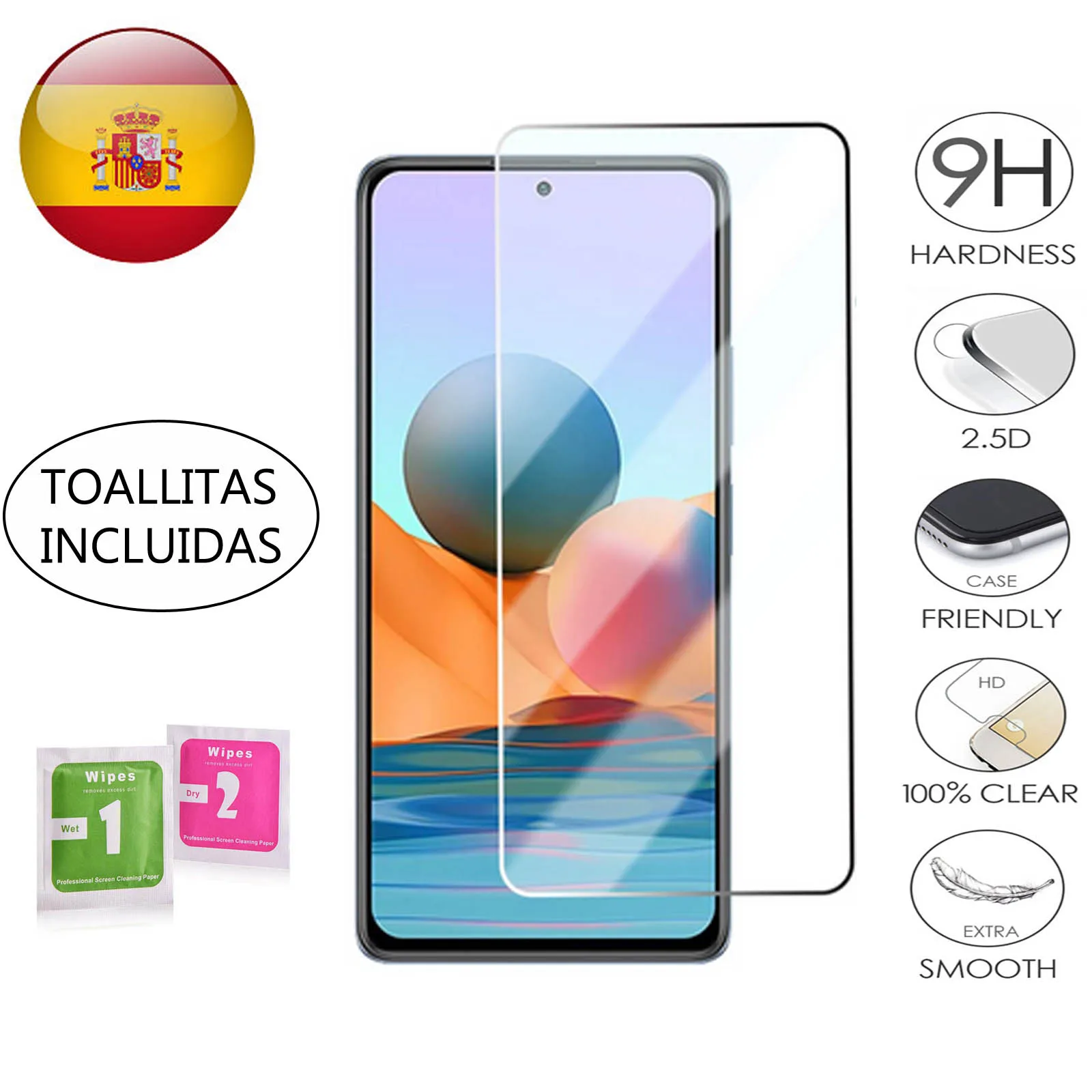 Protector Cristal Xiaomi Redmi Note 10 / Redmi Note 10 Pro / Redmi Note 10 Pro Max Protector Pantalla Templado Cristal