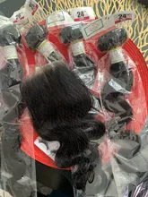 Yyong-extensiones de pelo brasileño ondulado con cierre, mechones de pelo humano Remy 4x4 con cierre de encaje, 3/ 4 Uds.