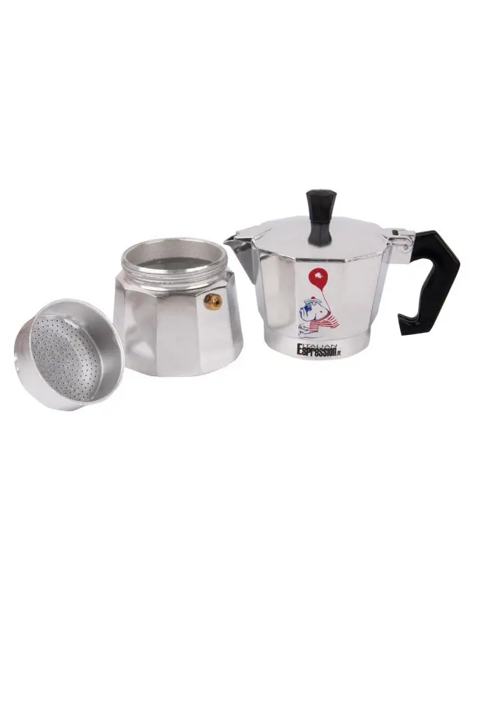 Эспрессо-машина BiggDesign, Moka Pot, 3 человека, 150 мл, компактный дизайн в черном и белом цвете, простой в использовании, вкусный кофе R