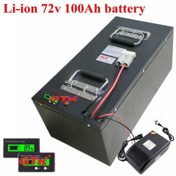 

Li-ion 72v 100Ah Power lithium ion battery 100A BMS 7000w 8000w bike tricycle Forklift Motocycle scopoter ebike +10A charger