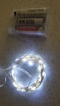 String-Light Battery Party-Decoration Silver-Wire White Garland LED Fairy Powered Christmas