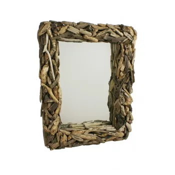 

Wall Mirror rustic structure of logs. Measurements: 90x70x16 cm.