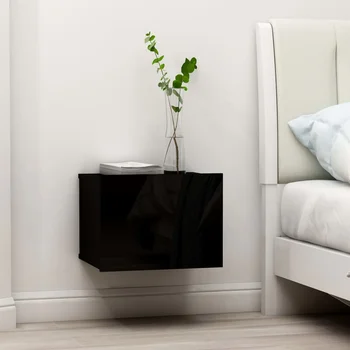 

Bedside bright black 2 PCs 40x30x30 cm in particleboard tables