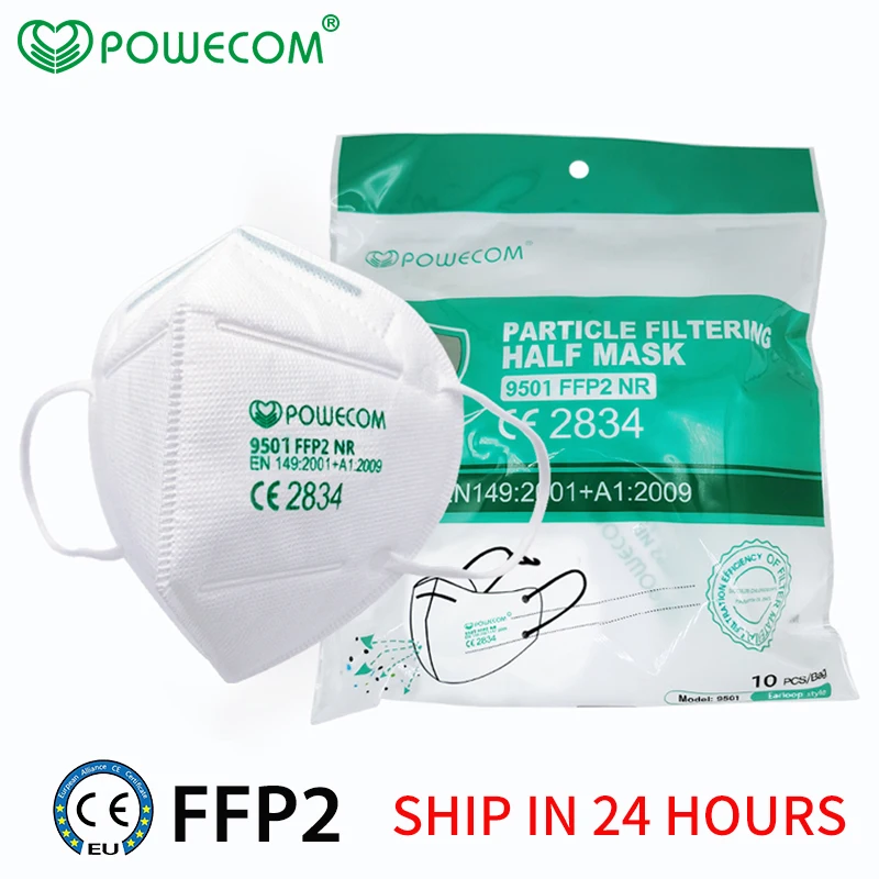 Маска Powecom FFP2 CE 9501 защитная маска для лица респиратор fpp2 маски с фильтрацией 95% рта