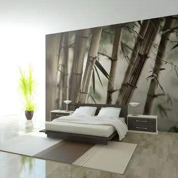 

Wall mural-Fog and bamboo forest - 450x270 cm