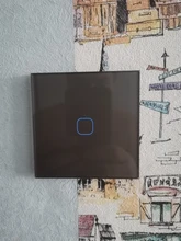 Minitiger-Interruptor de pared de lujo con Sensor táctil, interruptor estándar europeo y británico, de cristal gris claro, de 1/2/3 entradas y 1 vía CA 220