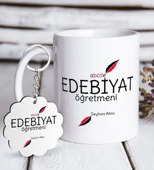 

Personalized Letters Teacher White Mug and Keychain Gift Seti-5
