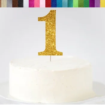 

Custom Cake Topper,Personalised First Birthday Cake One Cake Topper, First Birthday Toppers,1 Glitter Sign, Number 1 Cake Topper