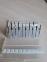 10 Uds 0,8-3.175mm PCB de carburo juego de cortadoras de fresado 3.175mm vástago de maíz Molino de extremo fresadora cortador Bits de corte CNC herramientas de fresado