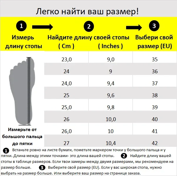C - Shoe Size Chart 37x24 Cm RUSSIAN 23