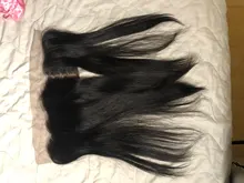 Bundle Frontal Lace Human-Hair Transparent Straight Brazilian Ali with 13x4